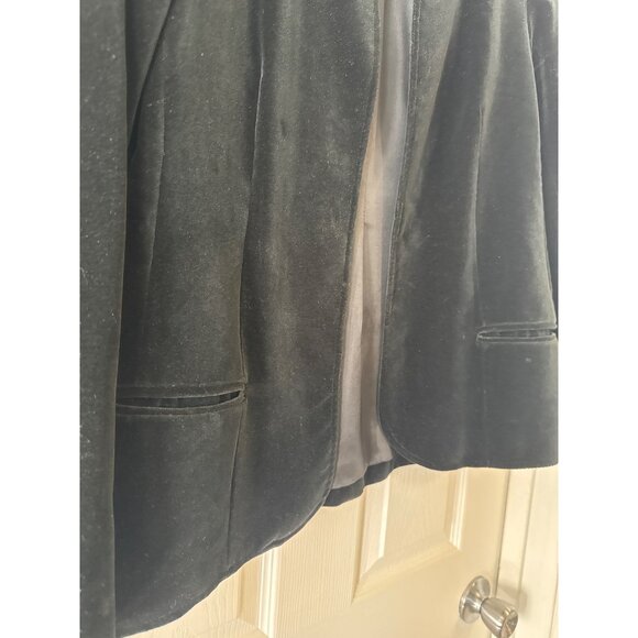 Vintage Koret Women's Black Velvet Open-Front Blazer Jacket Size 12 - Picture 3 of 8